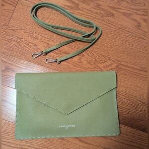 Lancaster Paris Olive Green Envelope Clutch